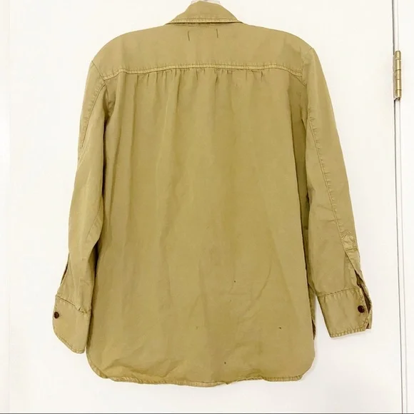 Madewell Khaki Cargo Button Down Workshirt Size XS - Picture 6 of 7